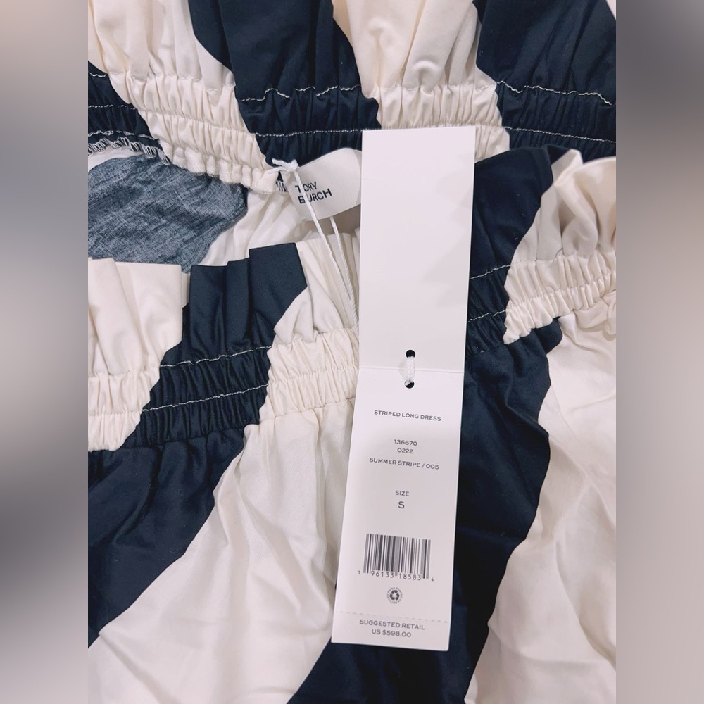 NWT $598 Tory Burch Wide Stripe Long Dress - Picture 13 of 13